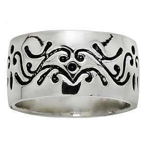 Silver ring Silver 925 Leaf Plant_pattern Tribal_pattern