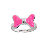 Kinder Ring Silber 925 Email Schleife Geschenkband Haarschlaufe