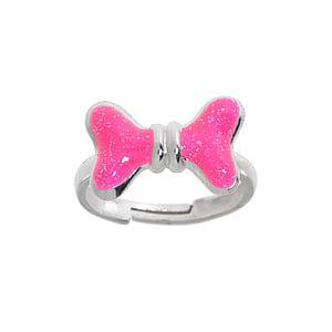 Kids ring Silver 925 Enamel Ribbon Bow Hair_bow