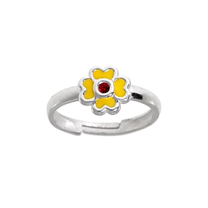 Bague enfants Argent 925 Cristal mail Fleur