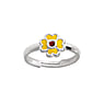 Kids ring Silver 925 Crystal Enamel Flower