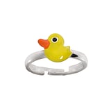 Kids ring Silver 925 Enamel Duck Duckling