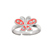 Kids ring out of Silver 925 with Crystal and Enamel. Width:11,9mm. Bendable for adjustment and for wearing.  Butterfly