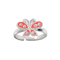 Bague enfants en Argent 925 avec Cristal et mail. Largeur:11,9mm. Flexibles pour senfiler et sajuster.  Papillon