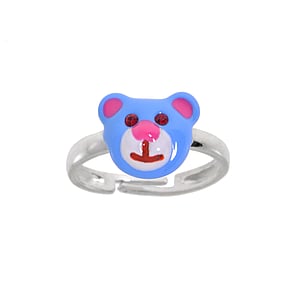 Kids ring Silver 925 Crystal Enamel Bear Teddy Teddy_bear