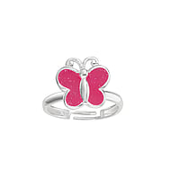 Kids ring out of Silver 925 with Enamel. Width:8,1mm. Bendable for adjustment and for wearing.  Butterfly