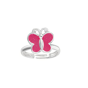 Kids ring Silver 925 Enamel Butterfly