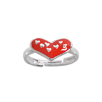 Kids ring out of Silver 925 with Enamel. Width:11,2mm. Bendable for adjustment and for wearing.  Heart Love