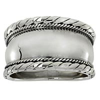 Silver ring Width:12,5mm. Shiny. Rounded. Wider at the top.