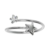 Anillo nios Plata 925 Cristal Estrella Espiral