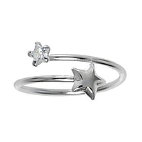 Kids ring out of Silver 925 with Crystal. Width:10mm. Bendable for adjustment and for wearing.  Star Spiral