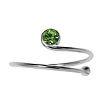 Anello bambini in Argento 925 con Cristallo. Larghezza:8mm. Flessibile ed adattabile.  Spirale