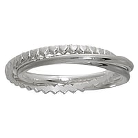 Zilveren-ring Breedte:3,6mm. Glanzend. Verstrengelde ringen.  hart liefde Love liefde eeuwig oneindig oneindigheid eindeloos eindeloosheid eeuwigheid lemniscaat liggende acht 8