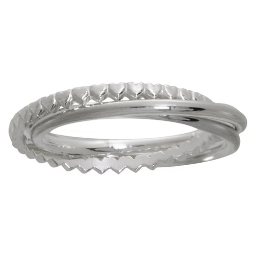 Bague Occasion En Argent Massif Avec Coeur En Jais Ou Zirconium - Modèle 'Love' T53 - Belle Bague Vintage