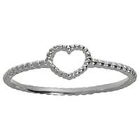 Silver ring Width:5,5mm. Shiny.  Heart Love