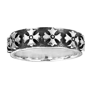 Bague en acier Argent 925 Croix