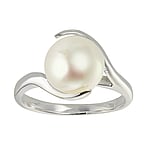 Silver ring with pearls with Fresh water pearl. Width:12mm.