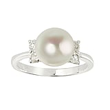 Silver ring with pearls Silver 925 Fresh water pearl Crystal