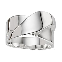 Zilveren-ring Breedte:11mm. Glanzend.  golf