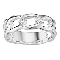 Silver ring Width:6,8mm. Shiny.  Eternal Loop Eternity Everlasting Braided Intertwined 8