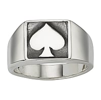 Anillo de plata Ancho:11mm. brillante.  Pker Pquer naipe Corazn Diamante Trbol Pica