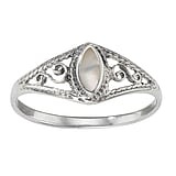 Bague en argent Argent 925 Nacre Feuille Motif_floral