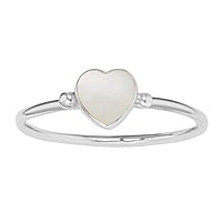 Silver ring with Sea shell. Width:9mm. Height:6mm. Shiny.  Heart Love