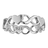 Silver ring Silver 925 Heart Love Eternal Loop Eternity