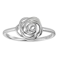 Silberring Breite:9mm. Glnzend.  Blume Rose