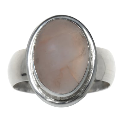 Anello in argento sterling con pietra di luna color pesca, 5,25ct