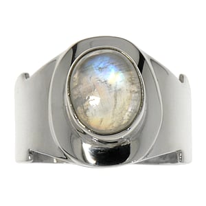 Silver ring with stones Silver 925 Rainbow Moonstone