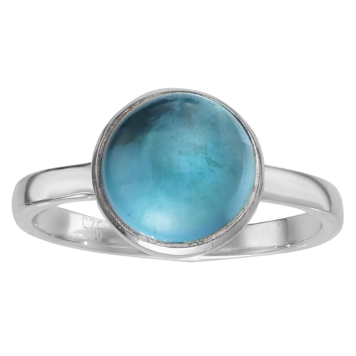 Anello con pietra 143 in Argento 925 con Topazio blu 10mm brillante Anello con pietra 143 in Argento 925 con Topazio blu 10mm brillante