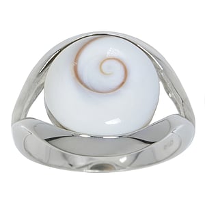 Anillo plata Plata 925 rodiada Concha Ojo de Shiva Espiral