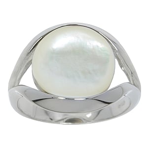 Silver ring Silver 925 rhodanized Mother of Pearl