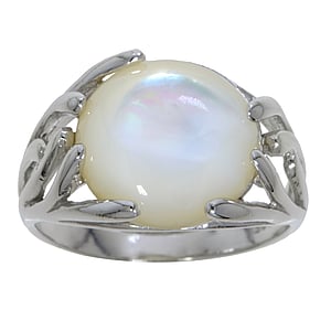 Silver ring Silver 925 rhodanized Mother of Pearl