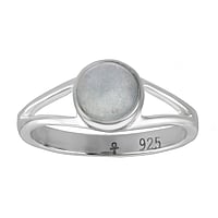 Stein Silberring mit Blauer Quarz. Breite:8mm. Glnzend.