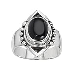 Onyx zilveren ring Zilver 925 Zwarte onyx tribal_tekening tribal_patroon