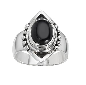 Onyx zilveren ring Zilver 925 Zwarte onyx tribal_tekening tribal_patroon