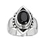 Onyx silver ring Silver 925 Black onyx Tribal_pattern