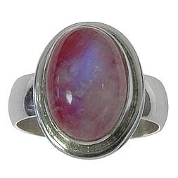 Bague en argent avec pierre Argent 925 Pierre de lune rose