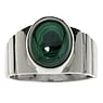 Bague en argent avec pierre Argent 925 Malachite Bandes Rayures Zbrure