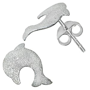 Zilveren oor stekers Zilver 925 dolfijn
