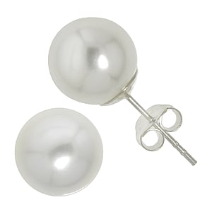 Silver ear studs Silver 925 Synthetic Pearls