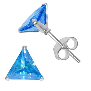 Silver ear studs Silver 925 zirconia Triangle