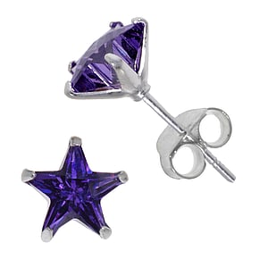 Silver ear studs Silver 925 zirconia Star