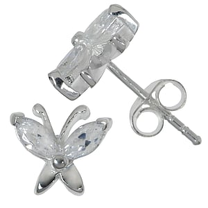 Pendientes de plata Plata 925 Circonita Mariposa