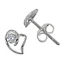 Silver ear studs Silver 925 Crystal Heart Love