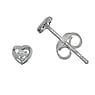 Silver ear studs Silver 925 Crystal Heart Love