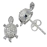 Silver ear studs Silver 925 Crystal Turtle Tortoise