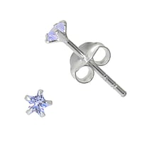 Silver ear studs with zirconia. Width:3,5mm. Stone(s) are fixed in setting.  Star